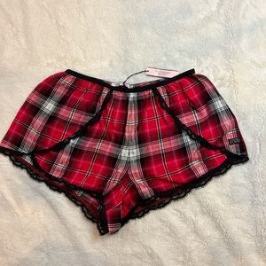 NWT Victoria’s Secret Plaid Lace Intimate Shorts